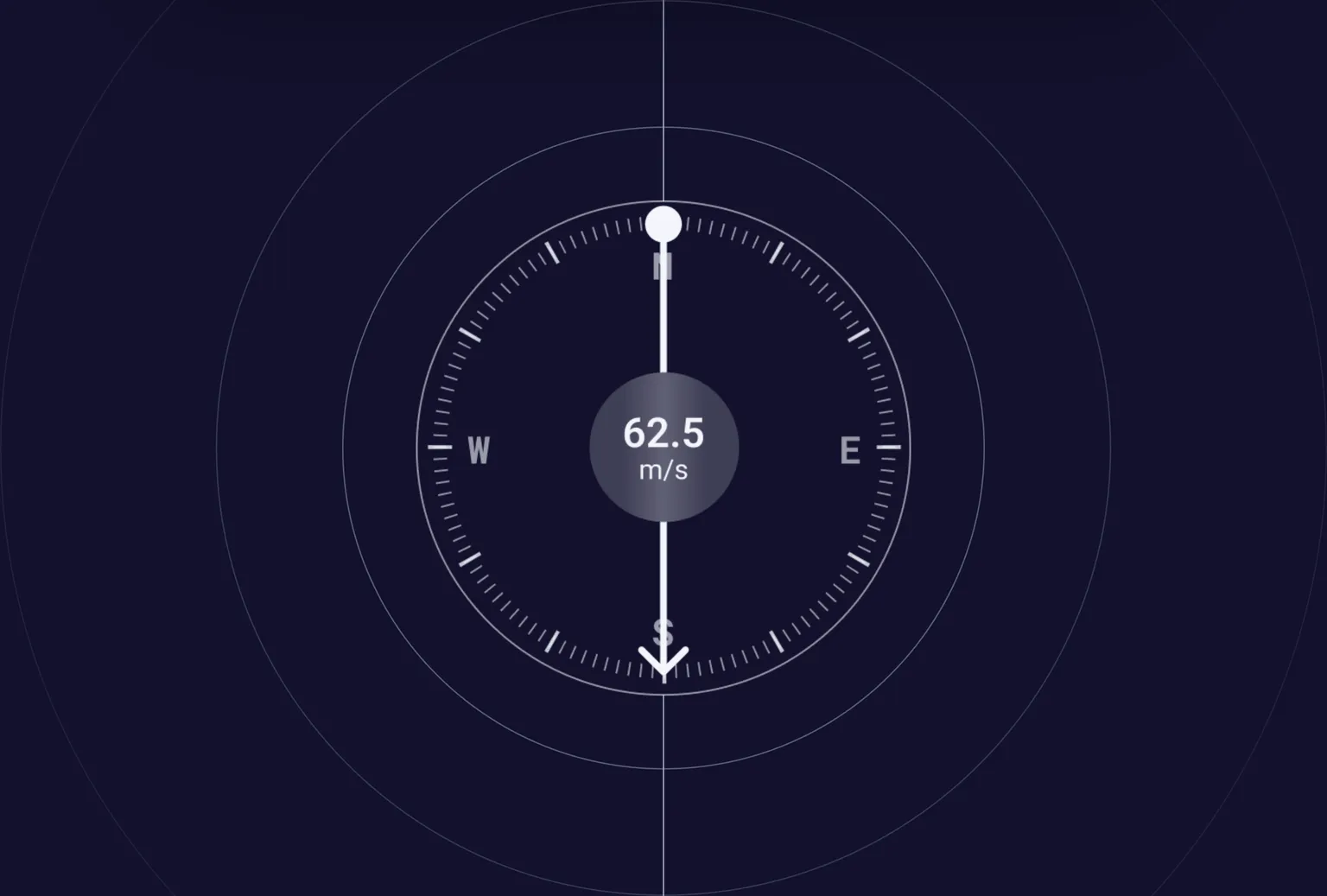 A wind compass with connections going to top and bottom
